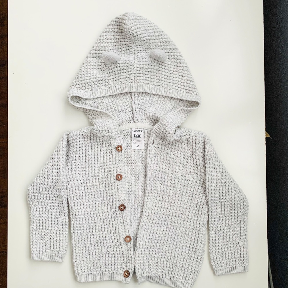 NWOT Carter’s Knit Hooded Cardigan